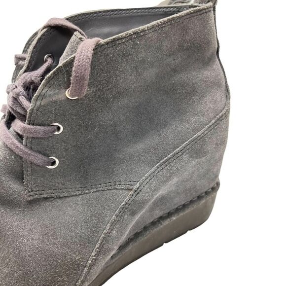 ROCKPORT Gray Genuine Leather Suede Wedge Ankle Booties Boots Shoes Casual 8.5 - Picture 11 of 12